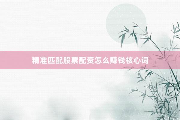 精准匹配股票配资怎么赚钱核心词