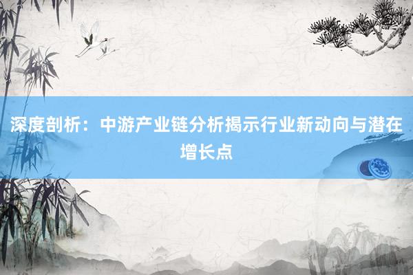 深度剖析:中游产业链分析揭示行业新动向与潜在增长点