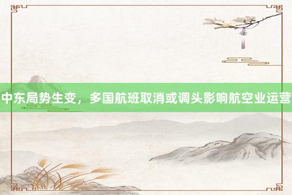 中东局势生变，多国航班取消或调头影响航空业运营