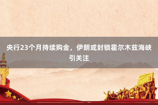 央行23个月持续购金，伊朗或封锁霍尔木兹海峡引关注
