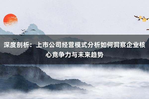 深度剖析：上市公司经营模式分析如何洞察企业核心竞争力与未来趋势